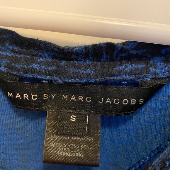 Marc by Marc Jacobs Blue Black Pattern Tee Size S - Picture 3 of 7